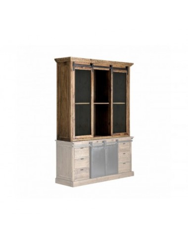 Vitrina Modular Ikast Madera De Pino Reciclado 168x45x160 Estilo Industrial - 1