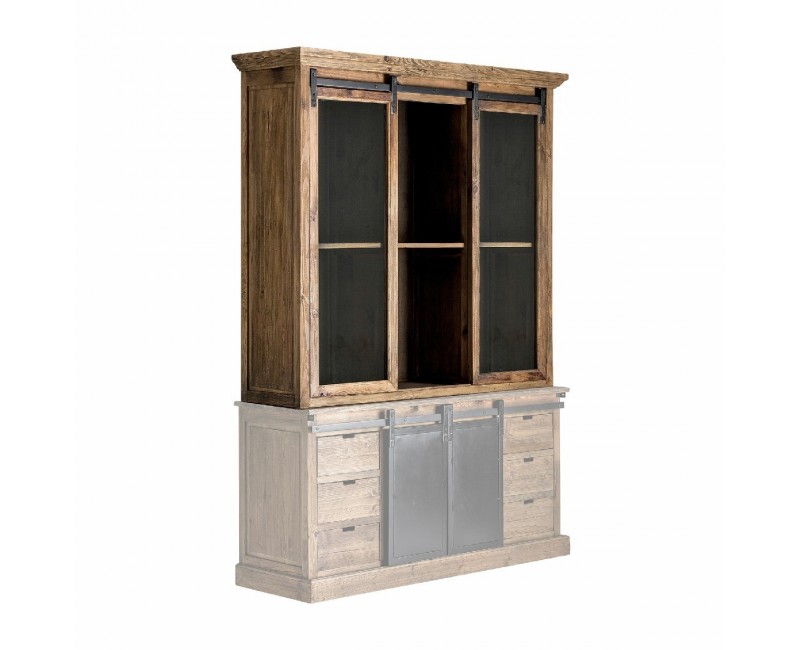 Vitrina Modular Ikast Madera De Pino Reciclado 168x45x160 Estilo Industrial - 1