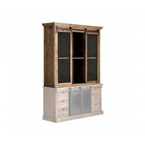 Vitrina Modular Ikast Madera De Pino Reciclado 168x45x160 Estilo Industrial - 1