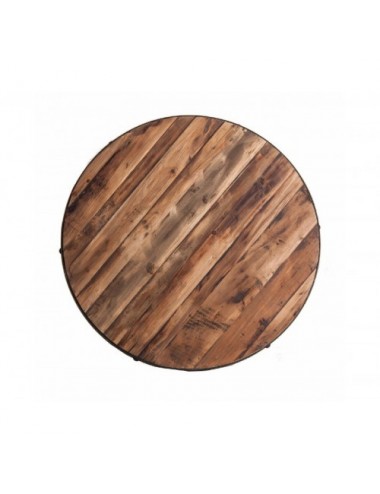 Mesa De Centro Minot Madera De Pino Reciclado 80x80x45 Estilo Industrial - 3