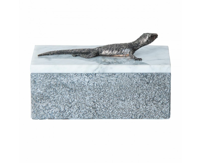 Caja Lagarto Mármol 19x12x10,5 Estilo Contemporáneo - 1