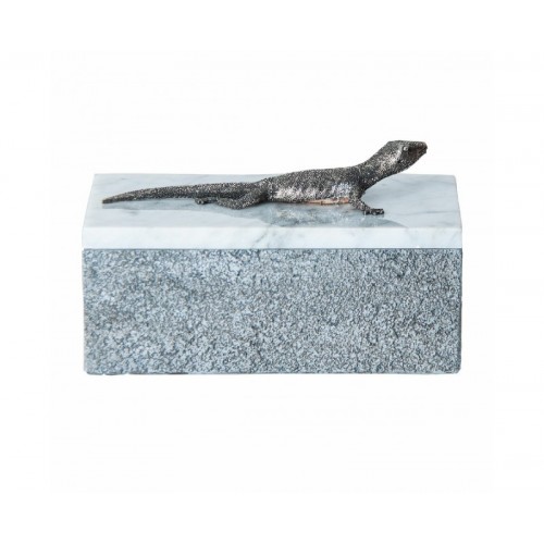Caja Lagarto Mármol 19x12x10,5 Estilo Contemporáneo - 1