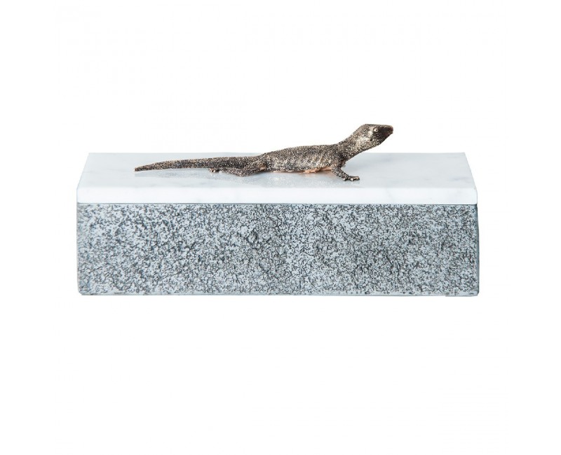 Caja Lagarto Mármol 25x11,5x10 Estilo Contemporáneo - 1