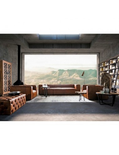 Sofá Kurza Cuero Vaca 280x98x68 Estilo Vintage - 5