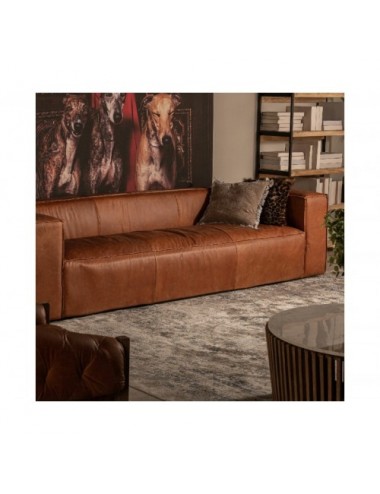 Sofá Kurza Cuero Vaca 280x98x68 Estilo Vintage - 8