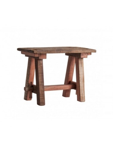 Taburete Tabou Madera De Mango 60x32x45 Estilo Étnico - 1