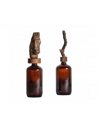 Botella Decorativa Tronco Vidrio 14x14x54 Estilo Étnico - 3