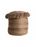 Puff Tassarolo Yute 43x43x45 Estilo Vintage - 1
