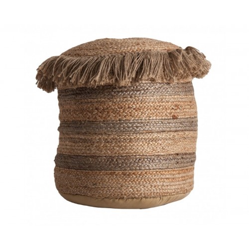 Puff Tassarolo Yute 43x43x45 Estilo Vintage - 1