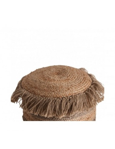 Puff Tassarolo Yute 43x43x45 Estilo Vintage - 1