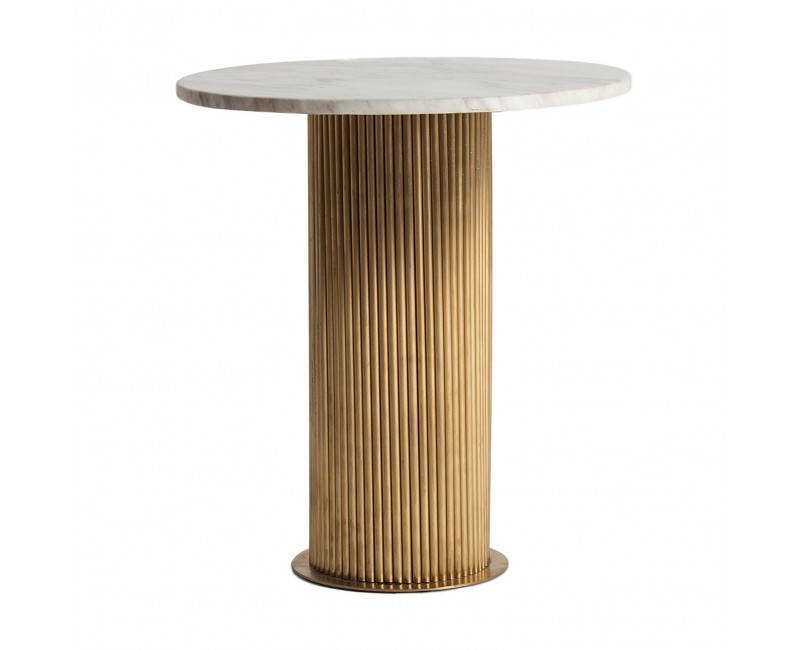 Mesa Auxiliar Coen Acero 50x50x55 Estilo Contemporáneo - 1