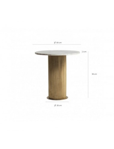 Mesa Auxiliar Coen Acero 50x50x55 Estilo Contemporáneo - 5