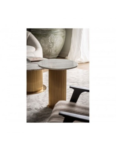 Mesa Auxiliar Coen Acero 50x50x55 Estilo Contemporáneo - 7