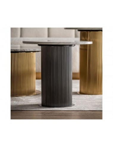 Mesa Auxiliar Coen Mármol Sintético 50x50x47 Estilo Contemporáneo - 5