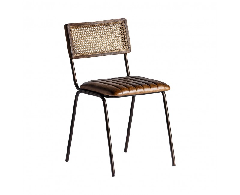 Silla Almstock Cuero 47x51x79 Estilo Vintage - 1