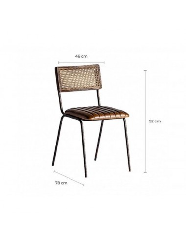 Silla Almstock Cuero 47x51x79 Estilo Vintage - 7