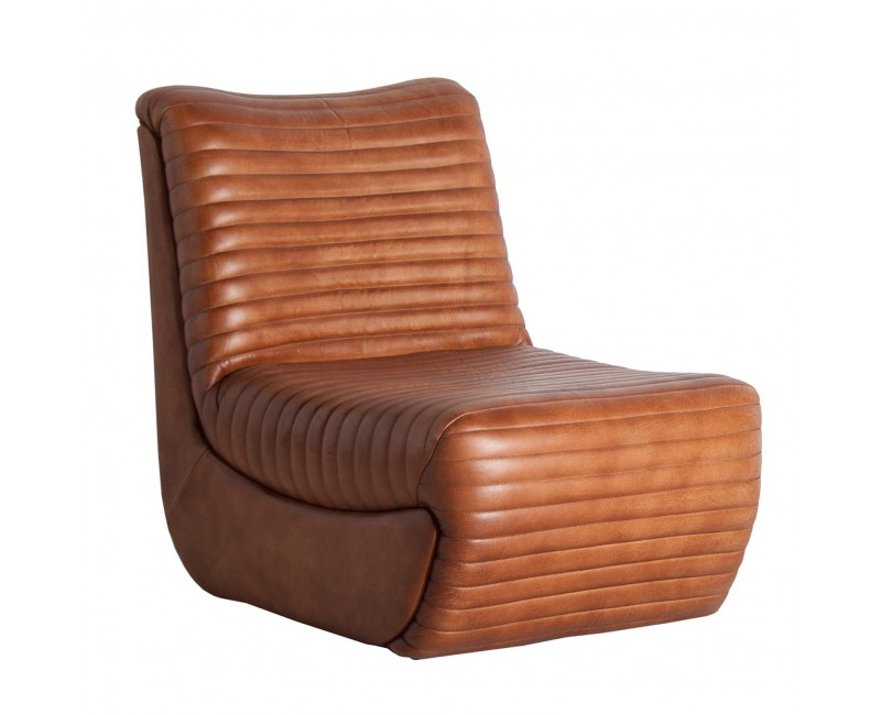 Sillón Almstock Cuero 59x81x72 Estilo Vintage - 1