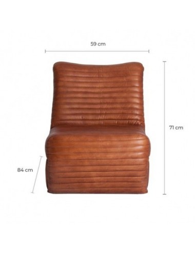 Sillón Almstock Cuero 59x81x72 Estilo Vintage - 6