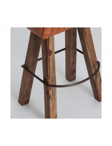 Taburete Almstock Cuero 43x34x75 Estilo Vintage - 3