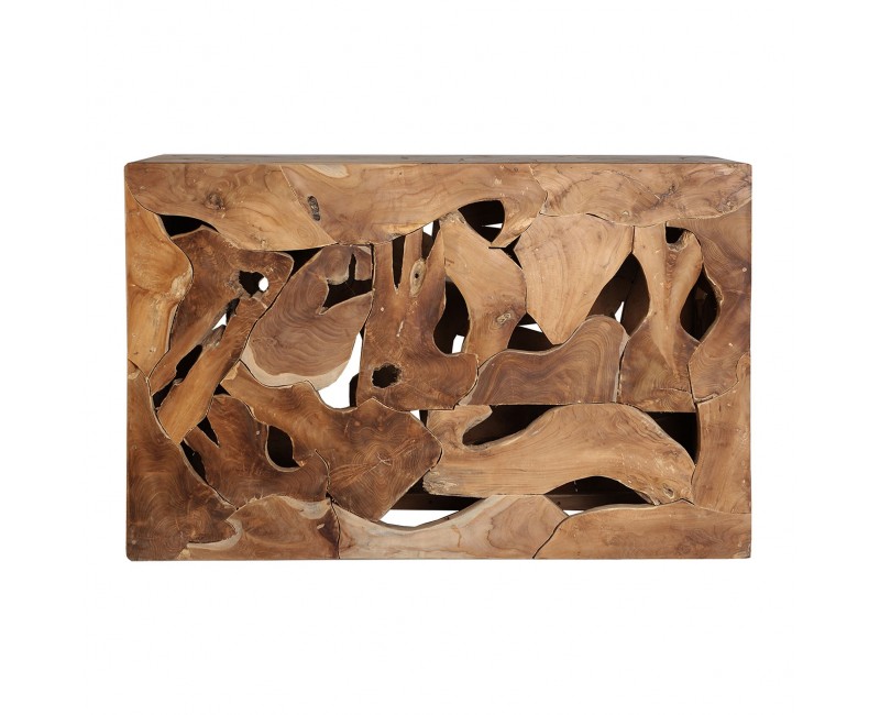 Consola Urama Madera De Teka 120x45x80 Estilo Étnico - 1