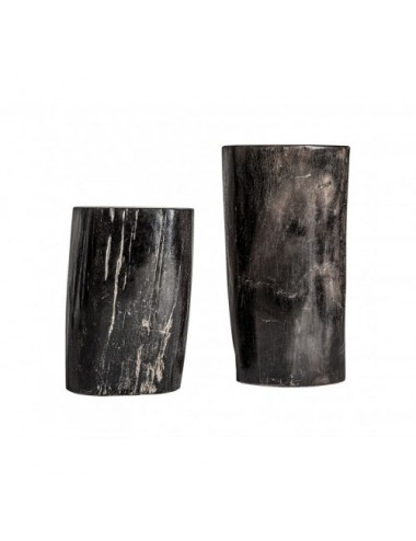 Mesa Auxiliar Telti Madera Petrificada 30x26x38 Estilo Étnico - 3