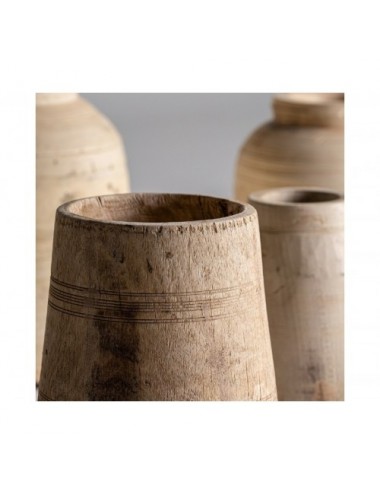 Jarrón Raynal Madera Suar 25x25x29 Estilo Étnico - 4