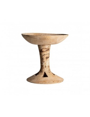 Centro De Mesa Raynal Madera Suar 16x16x27 Estilo Étnico - 1