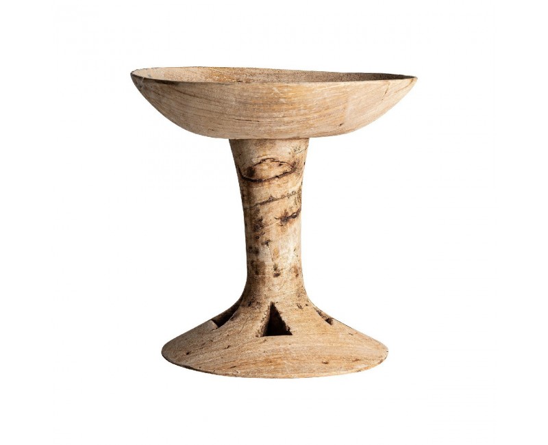 Centro De Mesa Raynal Madera Suar 16x16x27 Estilo Étnico - 1