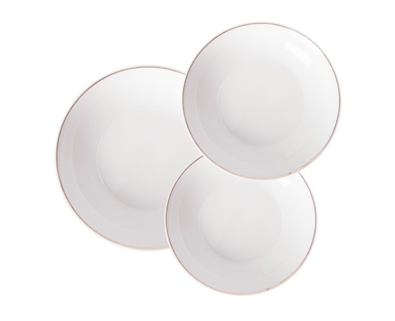 Vajilla Greg J 18 Porcelana 26x26x3 19x19x2 20x20x4 Estilo Art Deco - 1