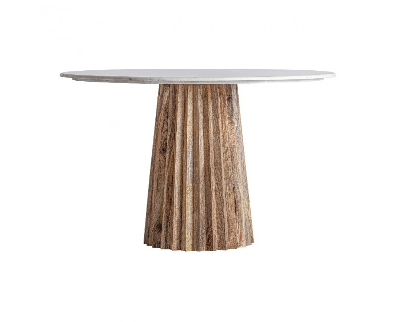 Mesa Comedor Plissé Wood Madera De Mango 121x121x76 Estilo Contemporáneo - 1