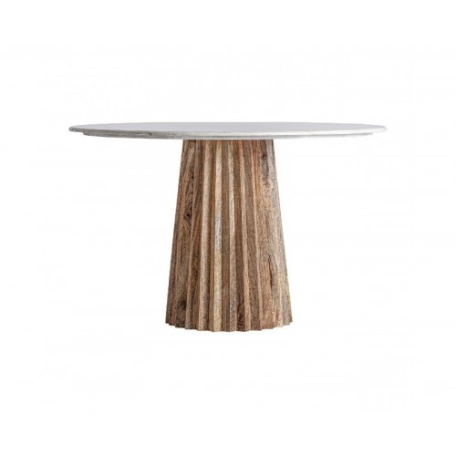 Mesa Comedor Plissé Wood Madera De Mango 121x121x76 Estilo Contemporáneo - 1