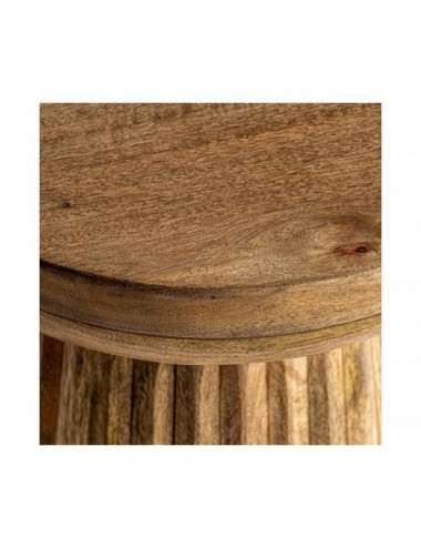 Mesa Auxiliar Plissé Wood Madera De Mango 38x38x48 Estilo Contemporáneo - 1