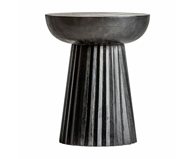 Mesa Auxiliar Plissé Wood Madera De Mango 38x38x48 Estilo Contemporáneo - 1