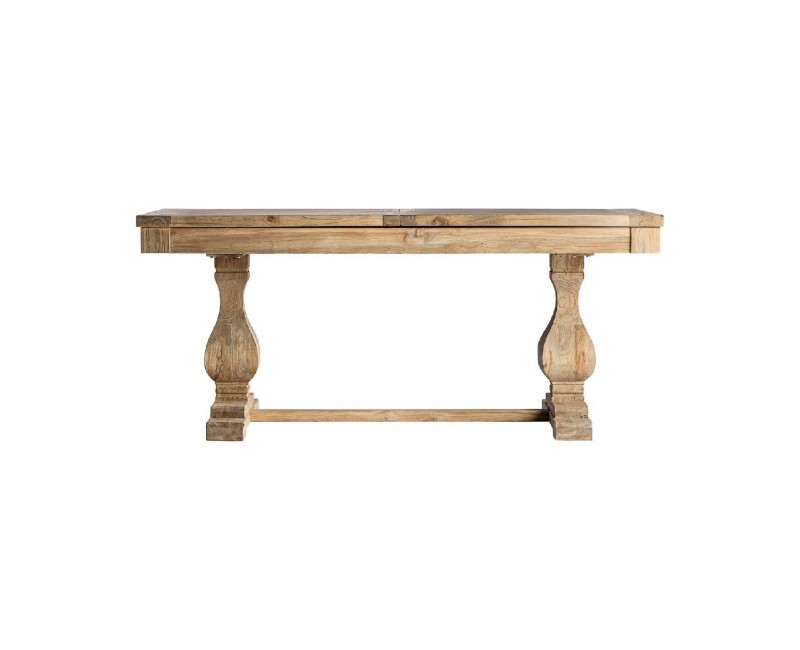 Mesa Extensible Berca Madera De Olmo Reciclado 180x89x79 240x89x79 Estilo Clásico - 1