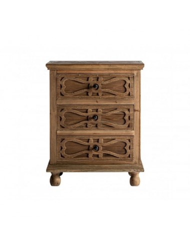 Mesita De Noche Rumford Madera De Pino Reciclado 56x44x70 Estilo Colonial - 1