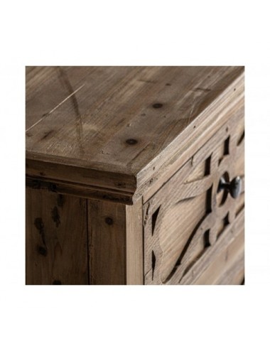 Mesita De Noche Rumford Madera De Pino Reciclado 56x44x70 Estilo Colonial - 3