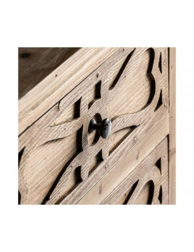 Mesita De Noche Rumford Madera De Pino Reciclado 56x44x70 Estilo Colonial - 4