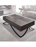 Mesa de centro rectangular Alchemy sicómoro tigre africano acero gris oscuro - 1