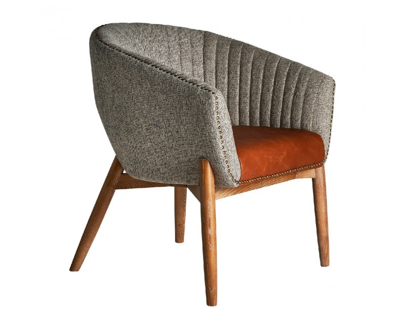 Sillón Neive Madera De Fresno 69x68x79 Estilo Vintage - 1