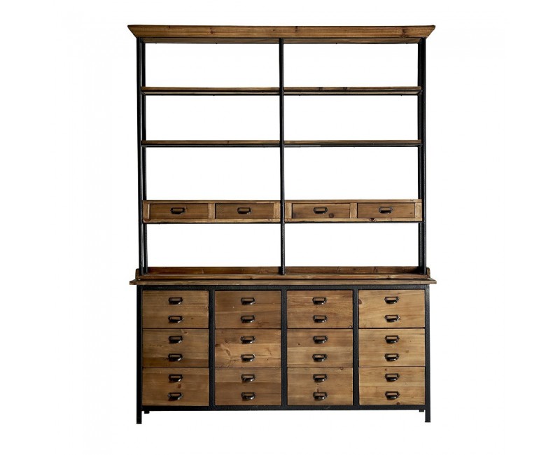 Estanteria Minot Madera De Olmo 180x48x231 Estilo Industrial - 1