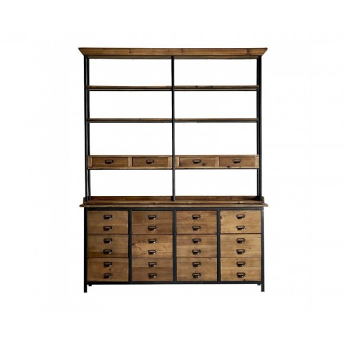 Estanteria Minot Madera De Olmo 180x48x231 Estilo Industrial - 1