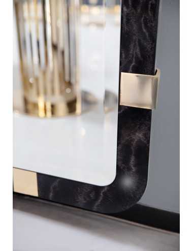 Espejo cuadrado con cristal biselado marco poliéster acero dorado Colección Charisma - 3