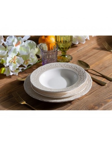 Plato Alka Cerámica 27x27x2 Estilo Shabby Chic - 4