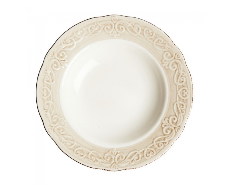 Plato Alka Cerámica 23x23x4 Estilo Shabby Chic - 1
