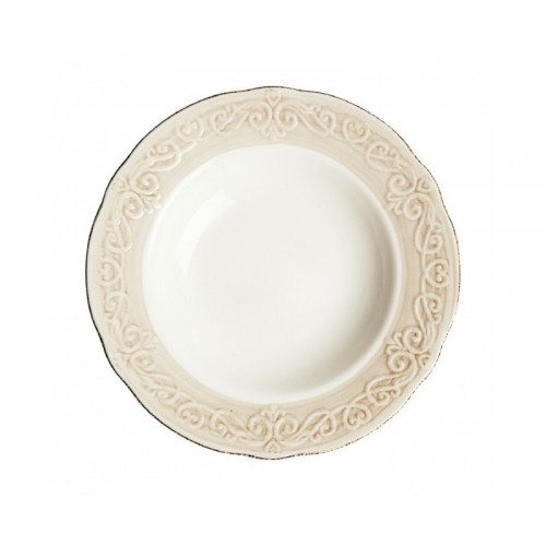 Plato Alka Cerámica 23x23x4 Estilo Shabby Chic - 1