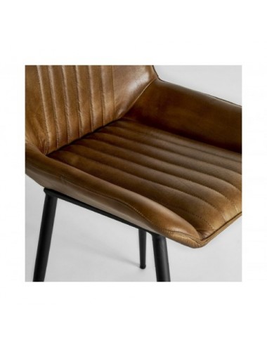 Silla Morton Cuero 50x50x85 Estilo Vintage - 8