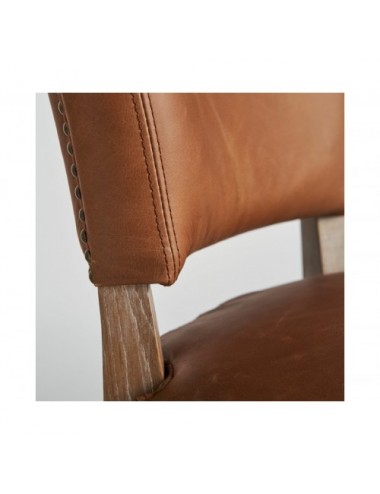 Silla Tolla Piel 52x62x89 Estilo Vintage - 7
