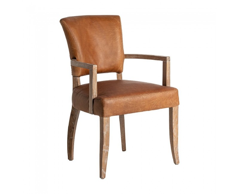 Silla Tolla Piel 57x64x88 Estilo Vintage - 1