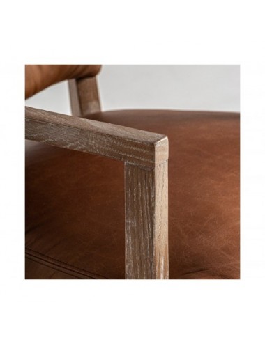 Silla Tolla Piel 57x64x88 Estilo Vintage - 5