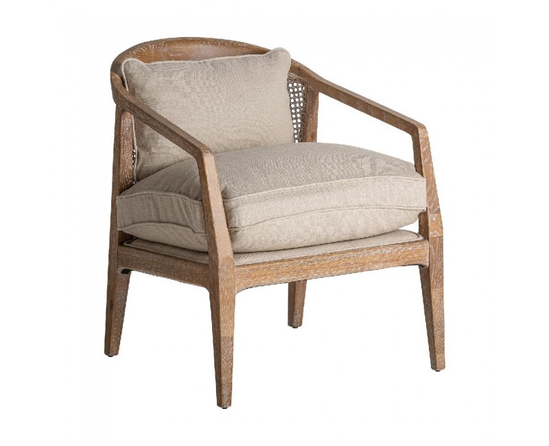 Sillón Gistel Madera De Fresno 65x74x78 Estilo Colonial - 1